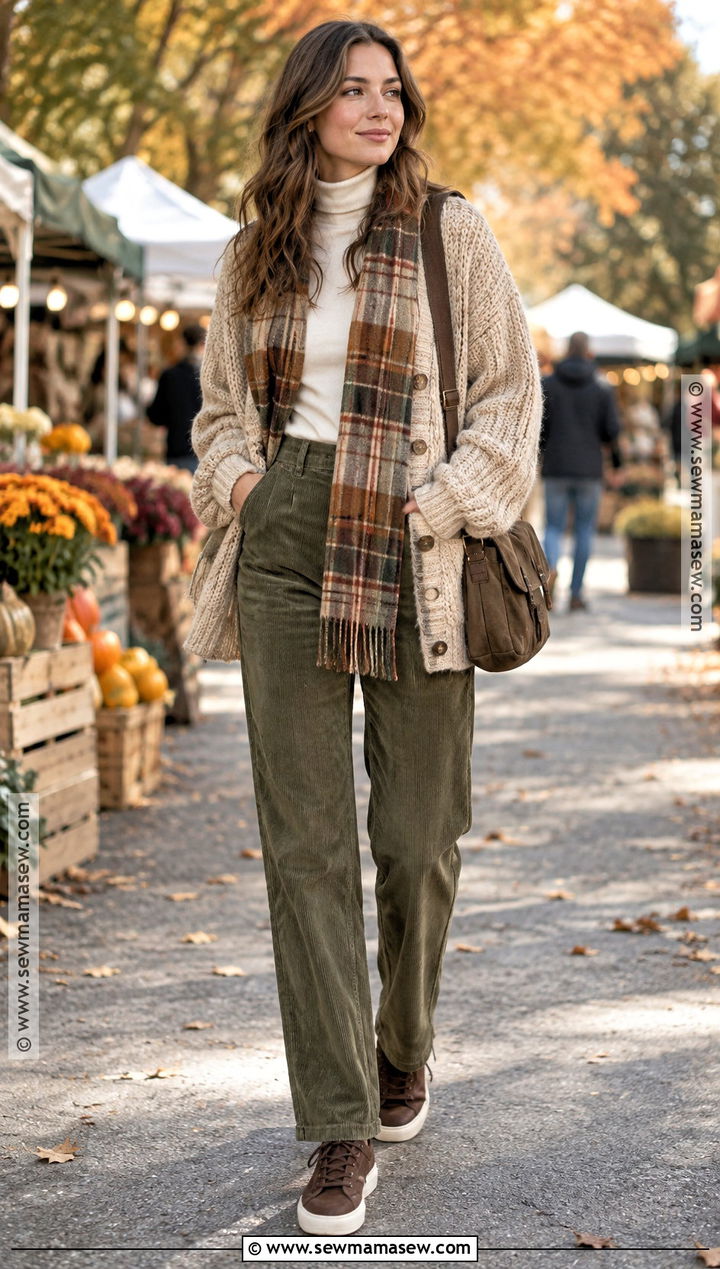 Brown Sneakers With Corduroy Pants - 15 autumn fashion sneakers