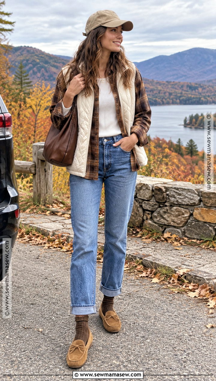 Brown Socks With Denim And Moccasins - 20 fall socks ideas