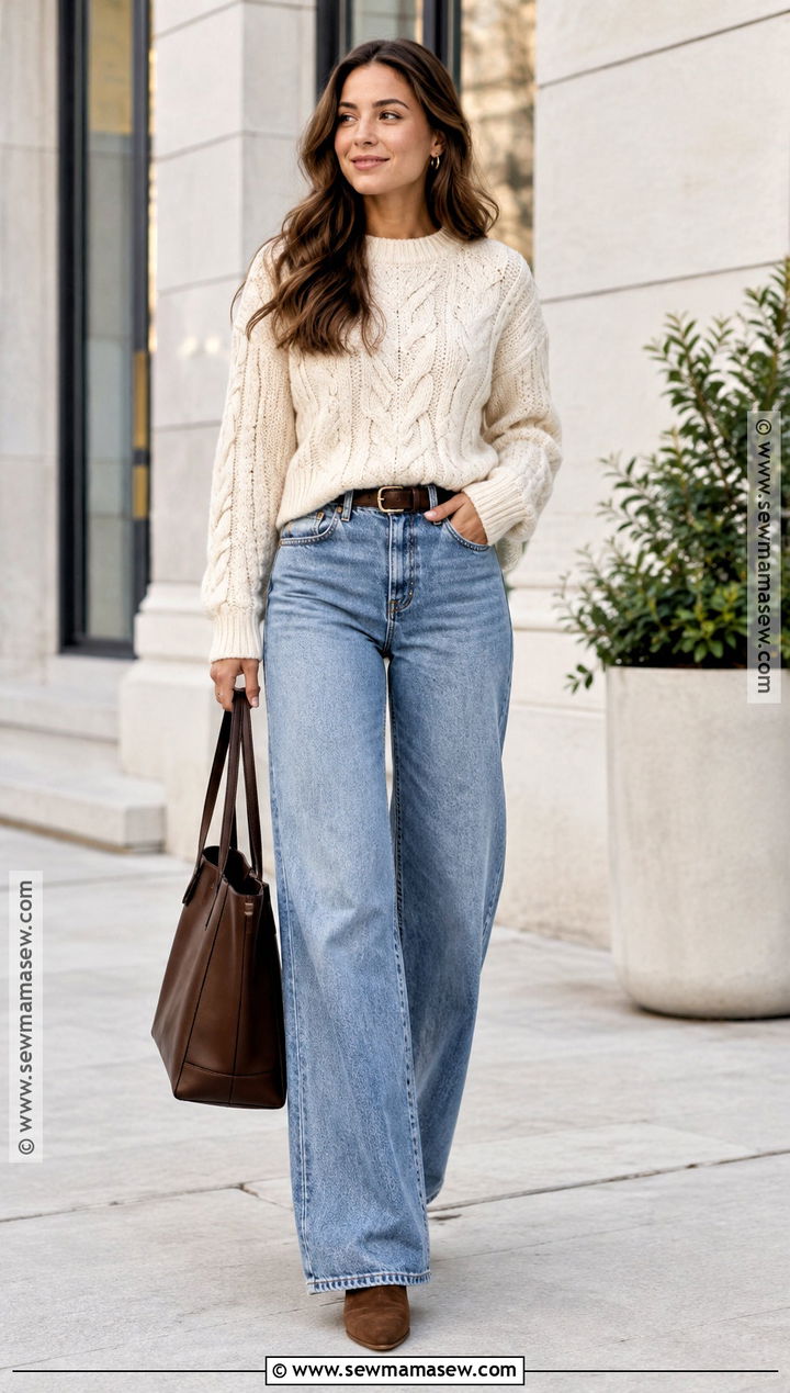 Brown Suede Boots With Wide Leg Jeans - 15 Boots For Fall Wardrobe