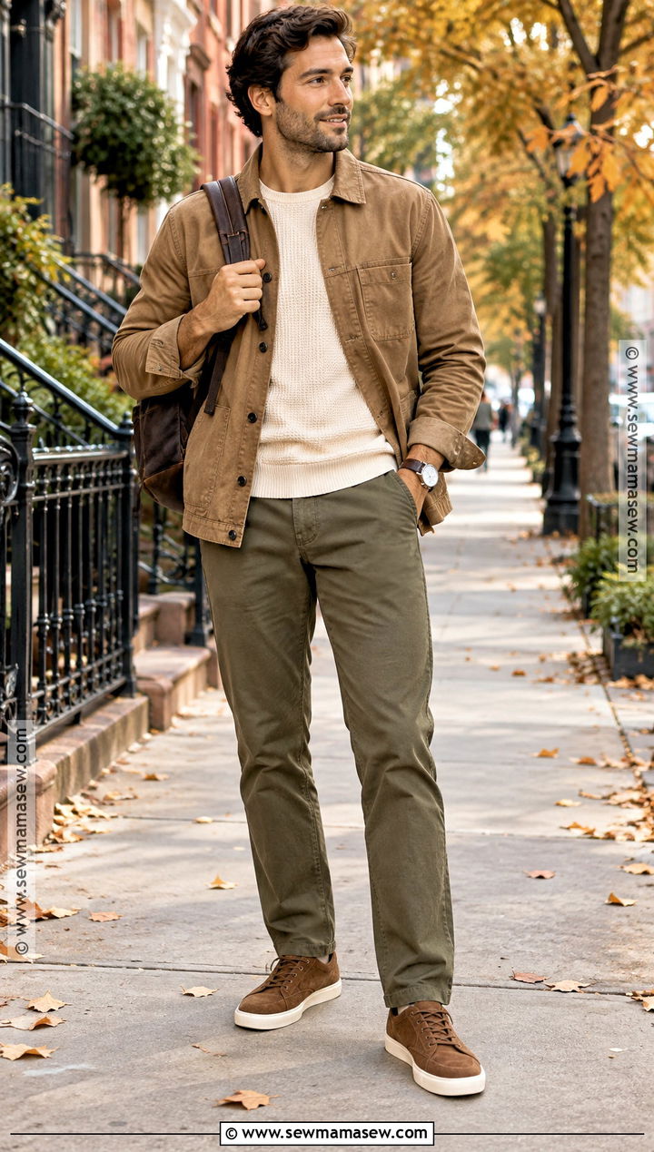 Brown Suede Sneakers With Chinos - 15 mens fall sneakers