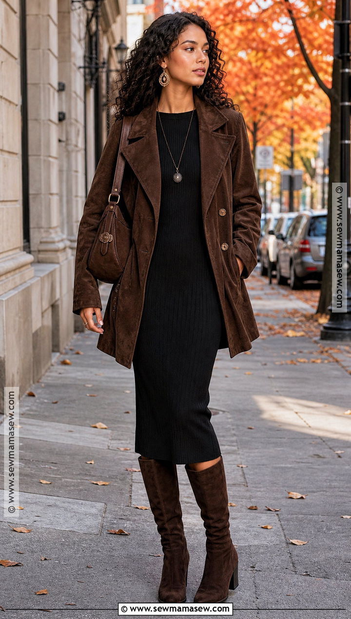Brown Suede Witch Outfit - 30 Modern Witch Outfit Aesthetic Ideas