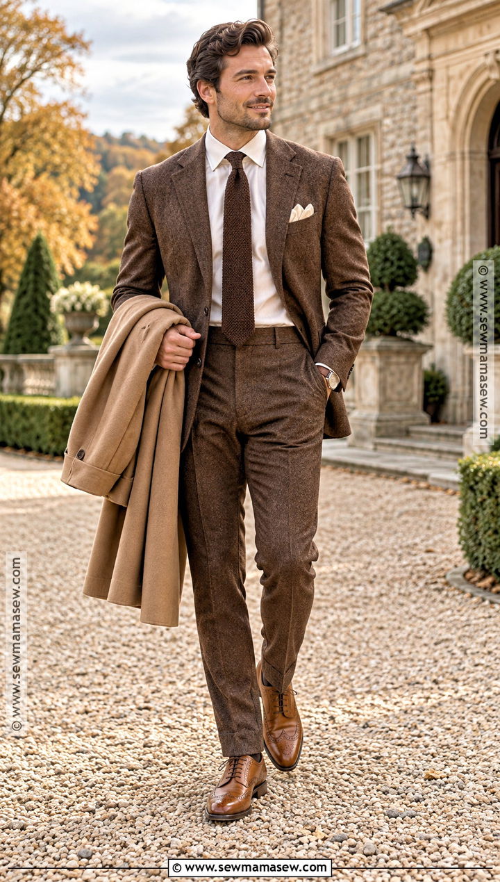 Brown Suit Fall Wedding Guest Outfit - 15 male wedding guest outfit fall ideas