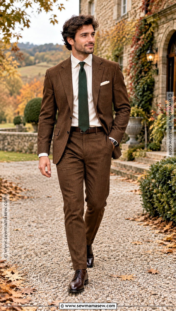Brown Suit October Wedding Guest Outfit - 15 October Wedding Guest Outfits for Men