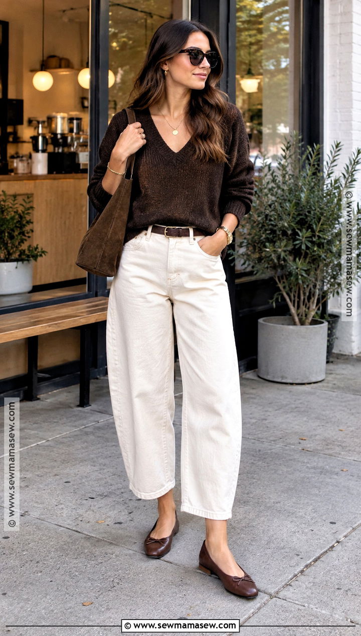 Brown Sweater And Barrel Jeans Outfit - 20 Sweater And Jeans Outfit Fall