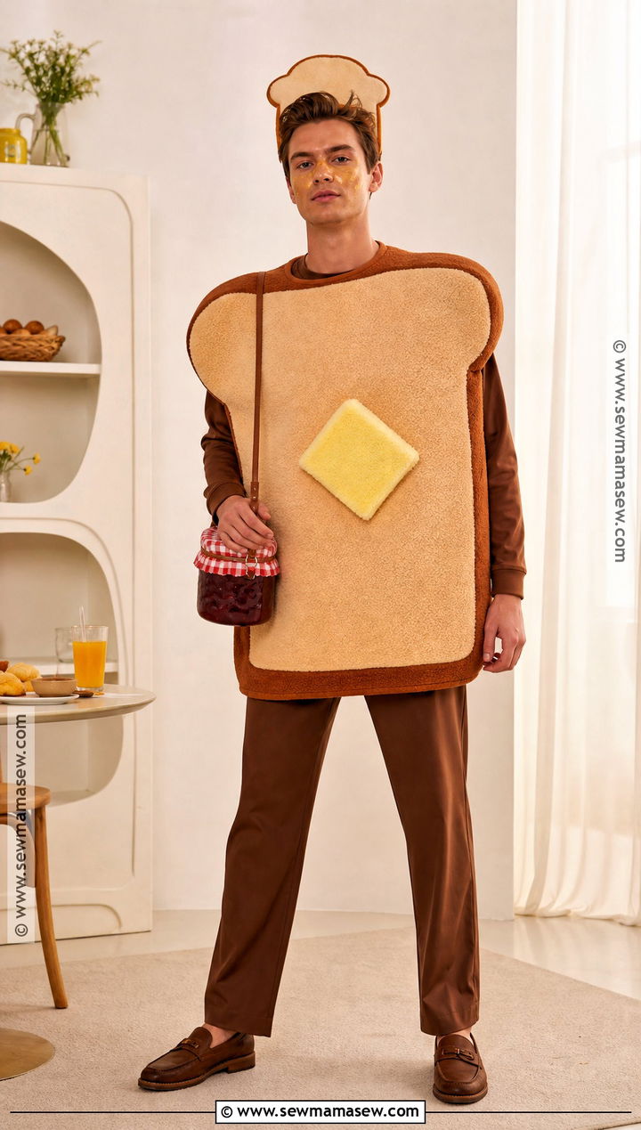 Brown Toast Costume With Butter Detail - 35 brown halloween costumes