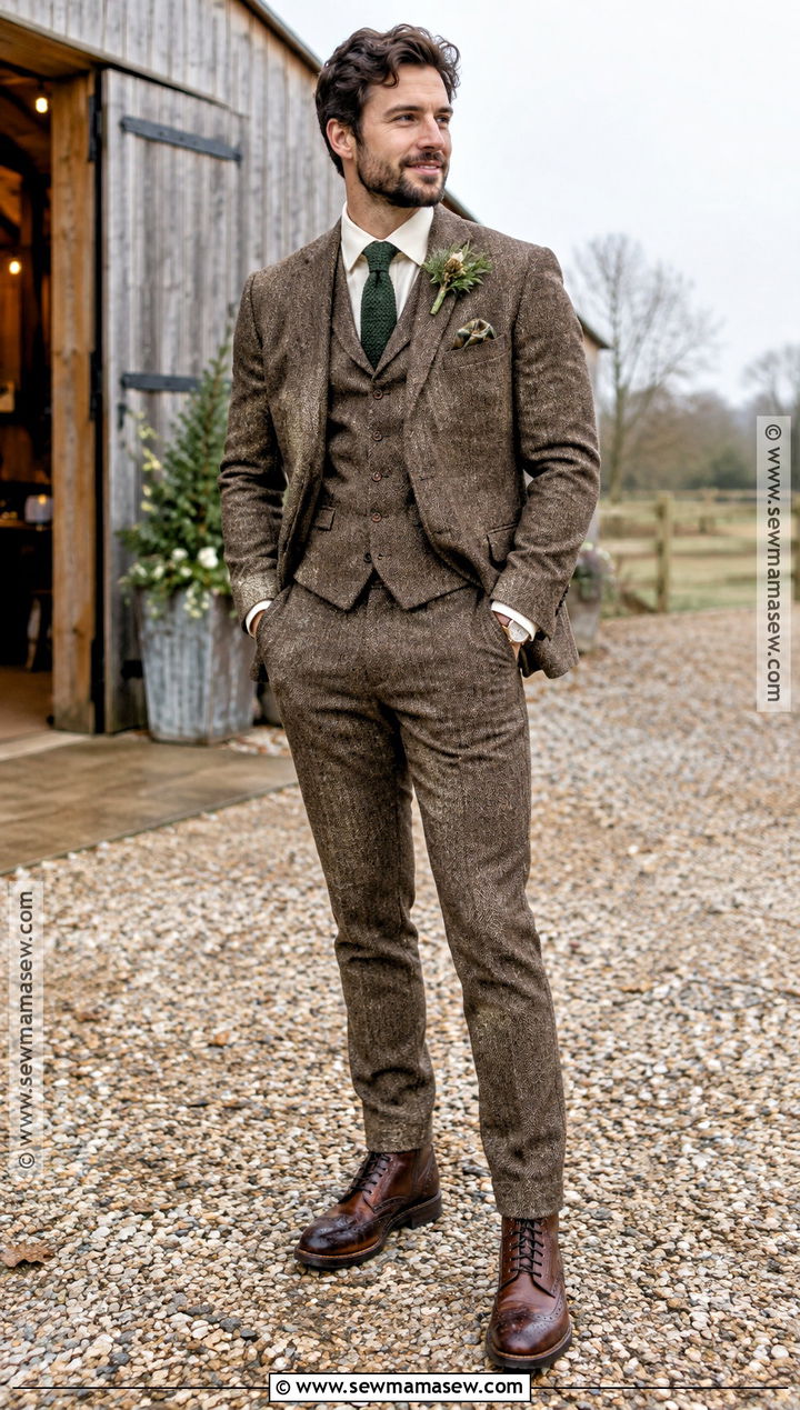 Brown Tweed Suit For A November Wedding - 15 november wedding groom attire ideas