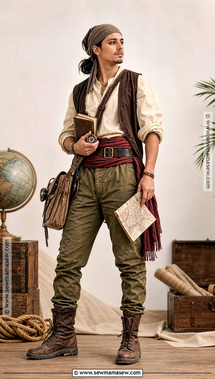Brown Vest Pirate Explorer Costume - 30 last minute pirate costume ideas