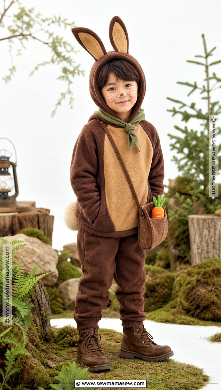 Brown Woodland Bunny Costume - 30 bunny costume ideas for kids