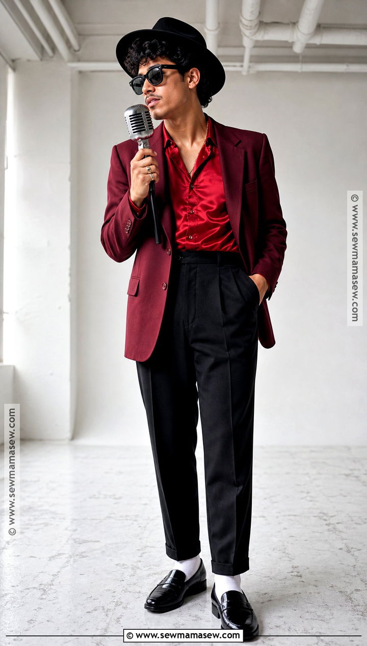 Bruno Mars Red Silk Celebrity Costume - 30 halloween costumes celebrities