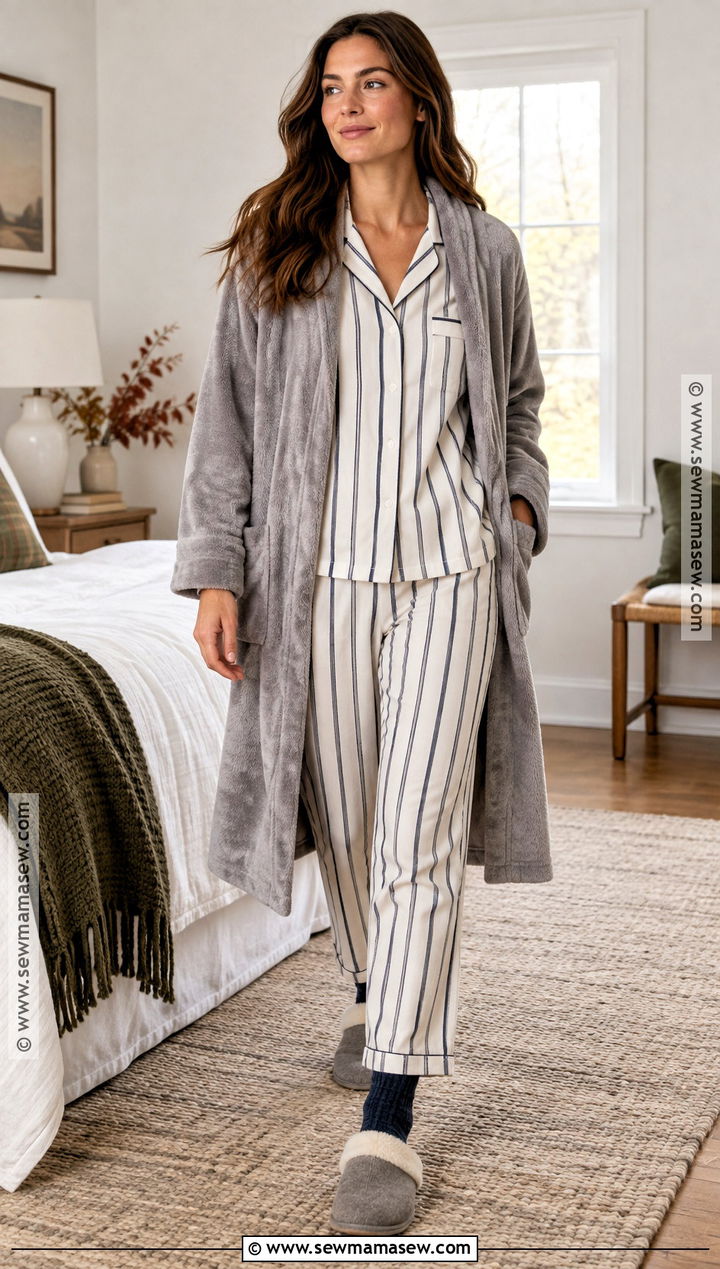 Brushed Cotton Striped Fall Pyjamas - 20 fall pyjamas ideas