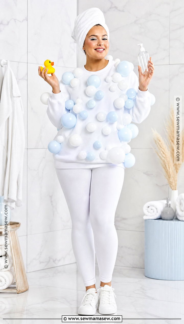 Bubble Bath Costume With White Clothes - 30 lazy costume ideas