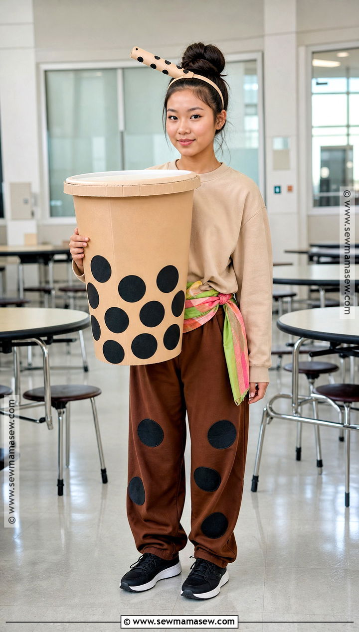 Bubble Tea Costume With Pom Poms - 40 school halloween costumes
