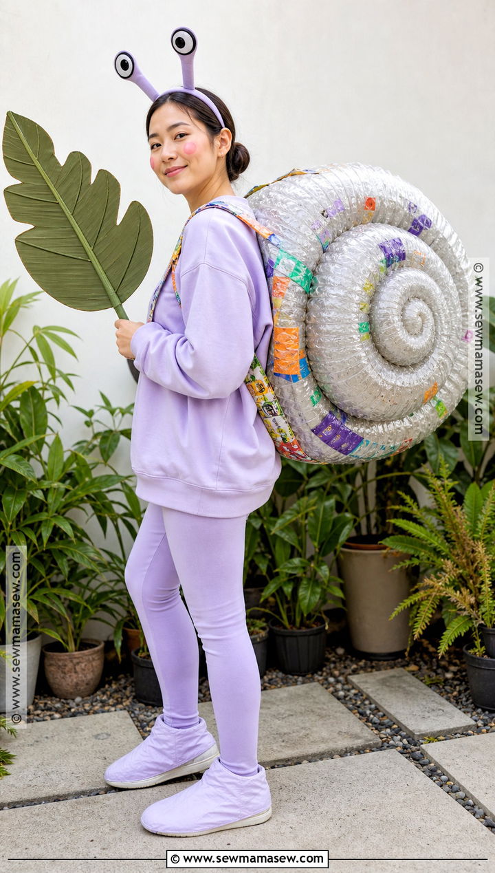 Bubble Wrap Snail Recycled Costume - 30 Recycled Costume Ideas