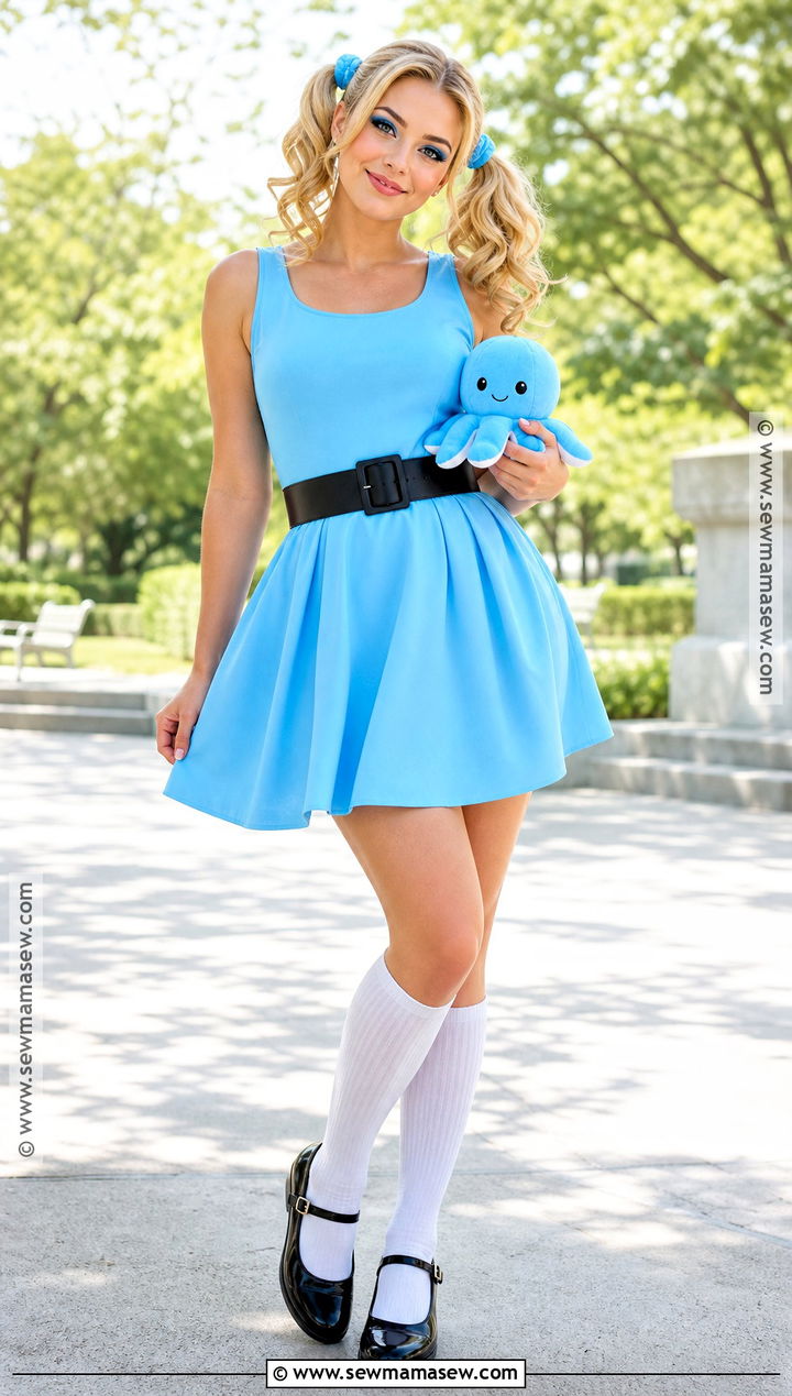 Bubbles Costume With Blue Dress - 35 Cartoon Costume Ideas for Women
