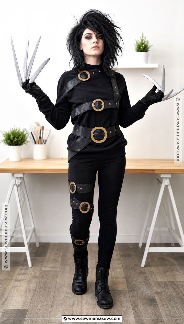 Budget Edward Scissorhands Costume With Cardboard Details - 30 Edward Scissorhands Costume Ideas for Women