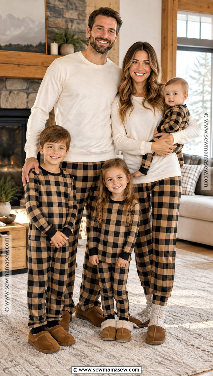 Buffalo Plaid Thanksgiving Family Pajamas - 15 thanksgiving pajamas for family