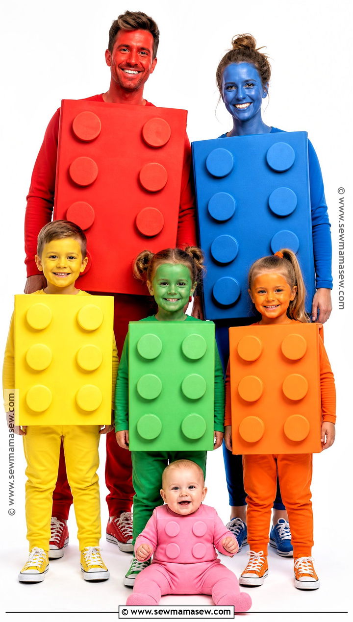 Building Block Family Costume - 45 family costumes