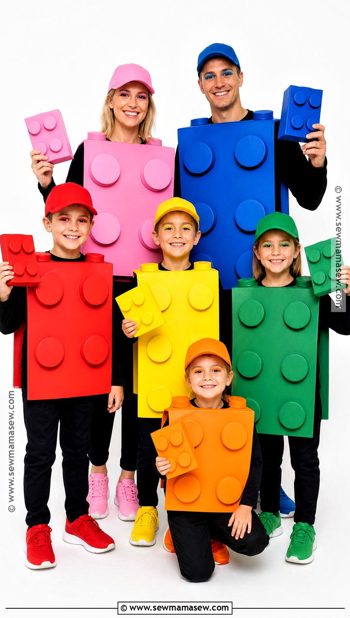Building Block Family Costume - 50 family halloween costumes
