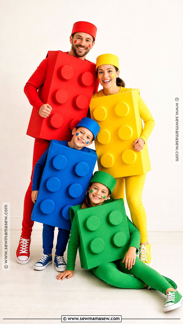 Building Block Family Costume - 40 family halloween costumes for 4