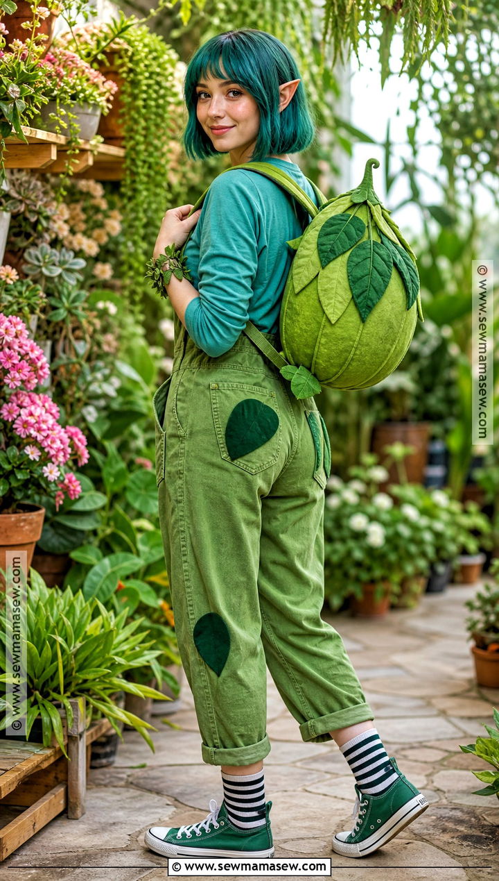Bulbasaur Costume With Green Overalls - 30 Pokemon Costumes for Women