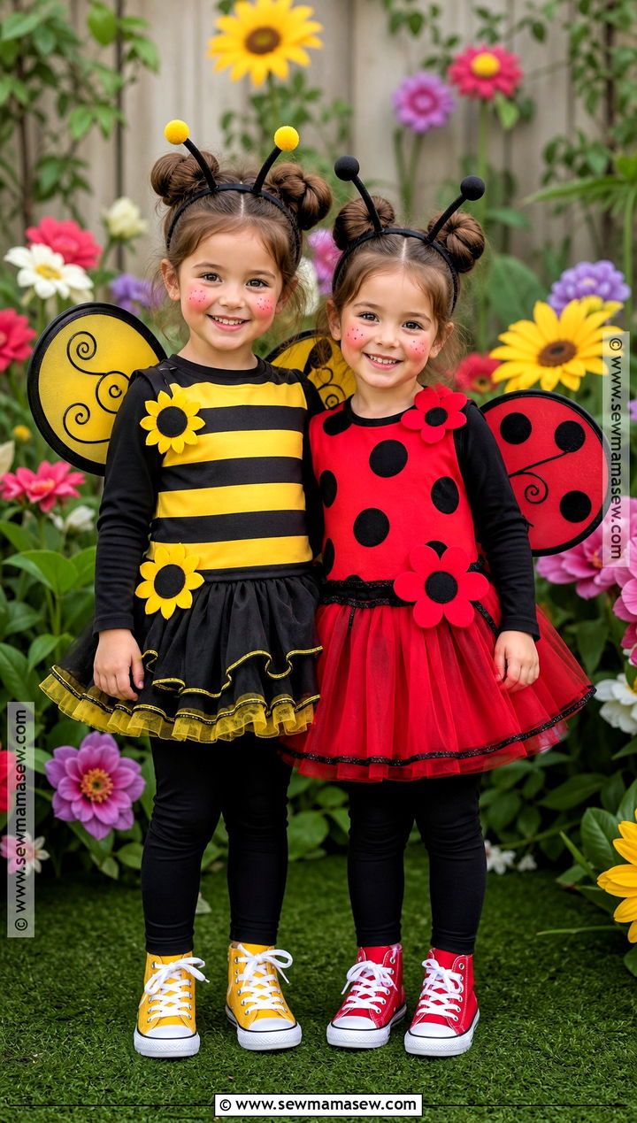Bumblebee And Ladybug Twin Costume - 30 twin dress up ideas