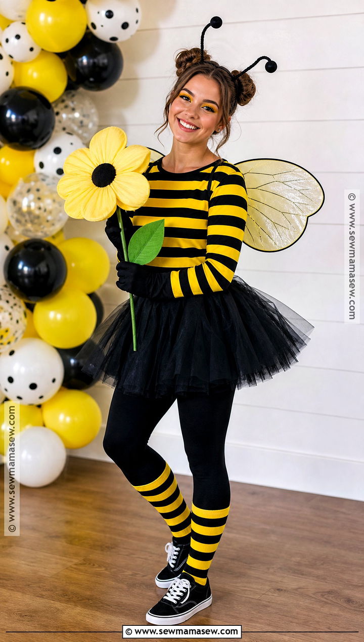 Bumblebee Costume With Striped Outfit - 35 animal costume ideas