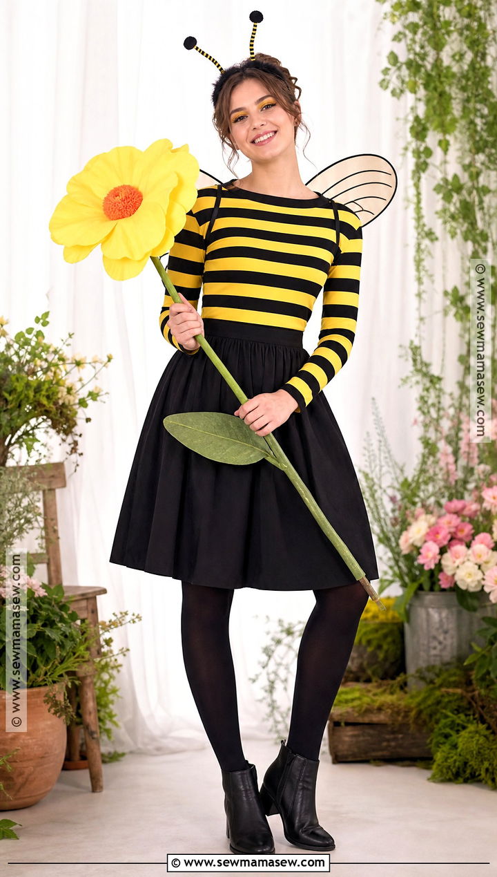 Bumblebee Costume With Striped Shirt - 40 simple halloween costume ideas