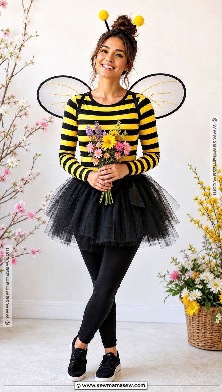 Bumblebee Costume With Striped Shirt - 30 Cute And Easy Halloween Costumes