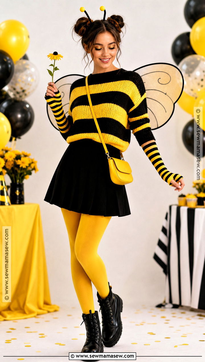 Bumblebee Costume With Striped Sweater - 30 costume outfits