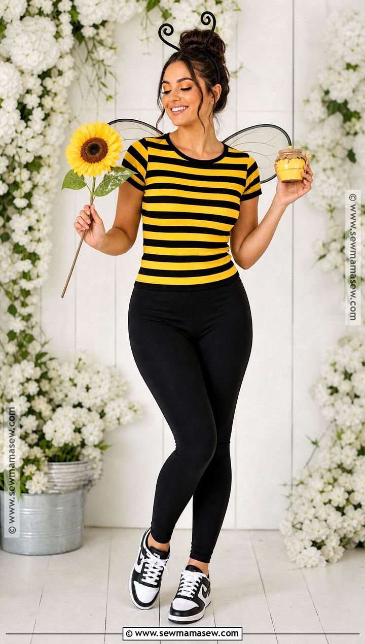 Bumblebee Costume With Striped Top - 30 easy last minute halloween costumes for women