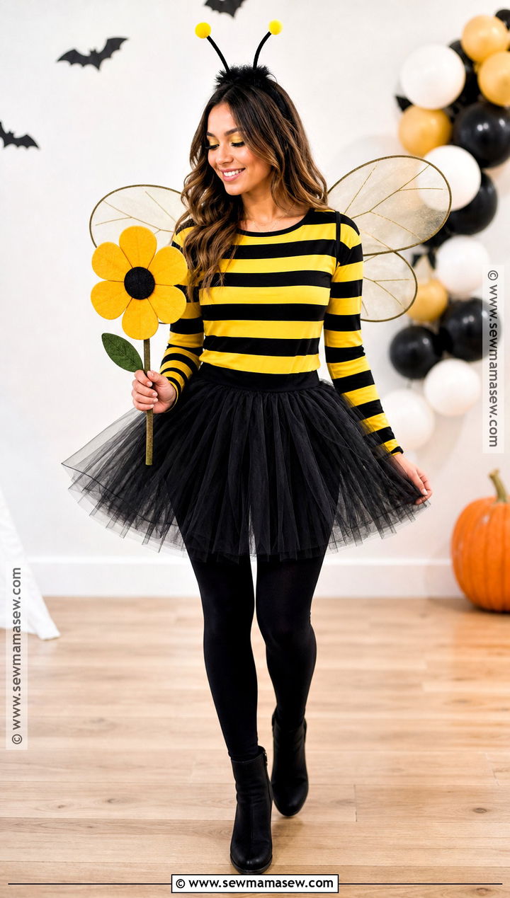 Bumblebee Costume With Tulle Skirt - 40 cute halloween costume ideas