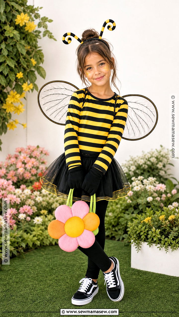 Bumblebee Costume With Tulle Wings - 35 animal costumes for kids