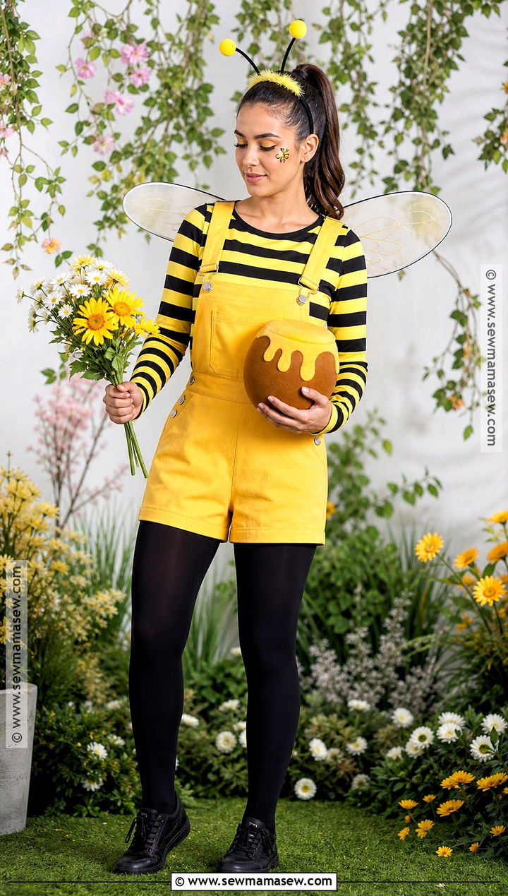 Bumblebee Costume With Yellow Overalls - 30 halloween costumes with overalls