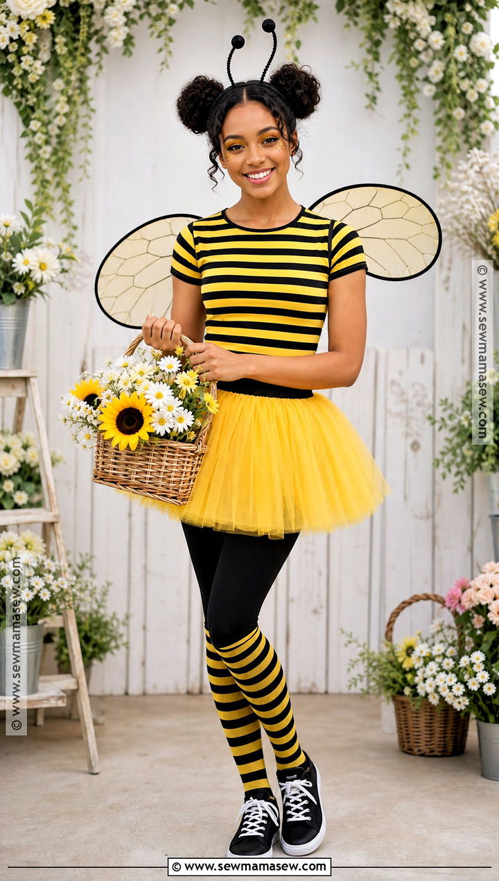 Bumblebee Costume With Yellow Tulle Skirt - 35 Halloween Costume Solo Ideas