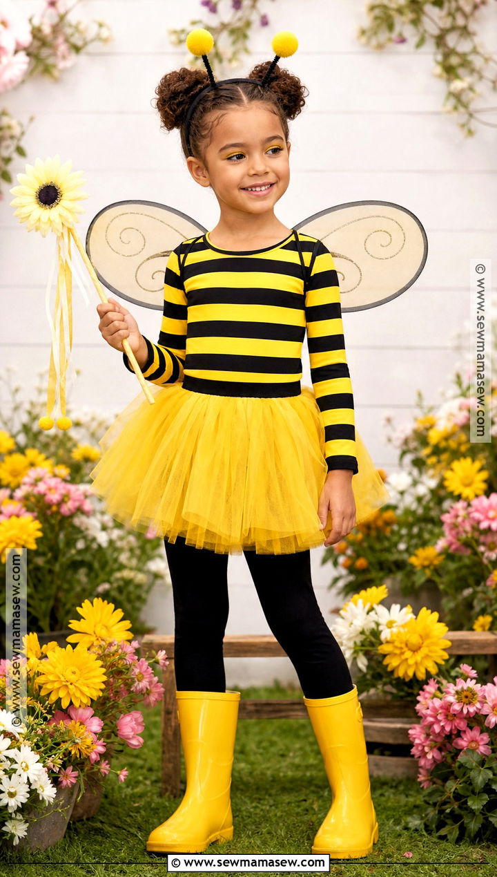 Bumblebee Costume With Yellow Tutu - 40 girls halloween costumes