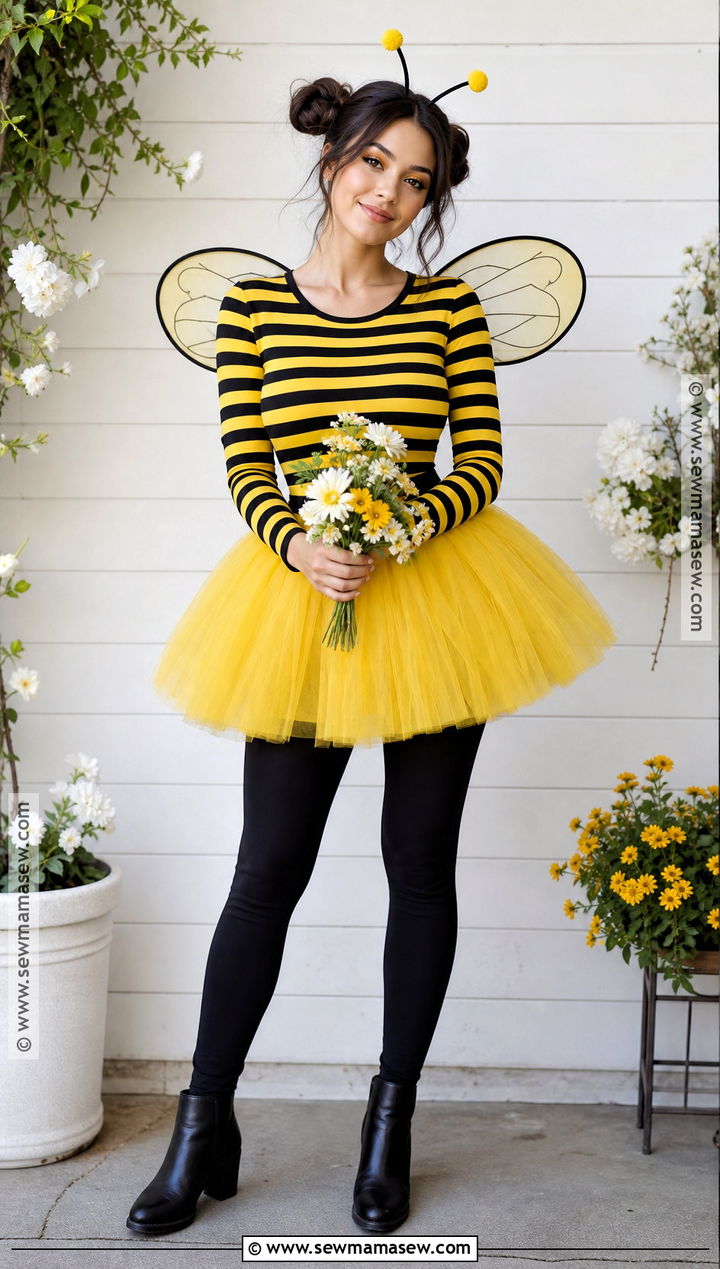 Bumblebee Yellow Tutu Costume - 30 Yellow Halloween Costumes