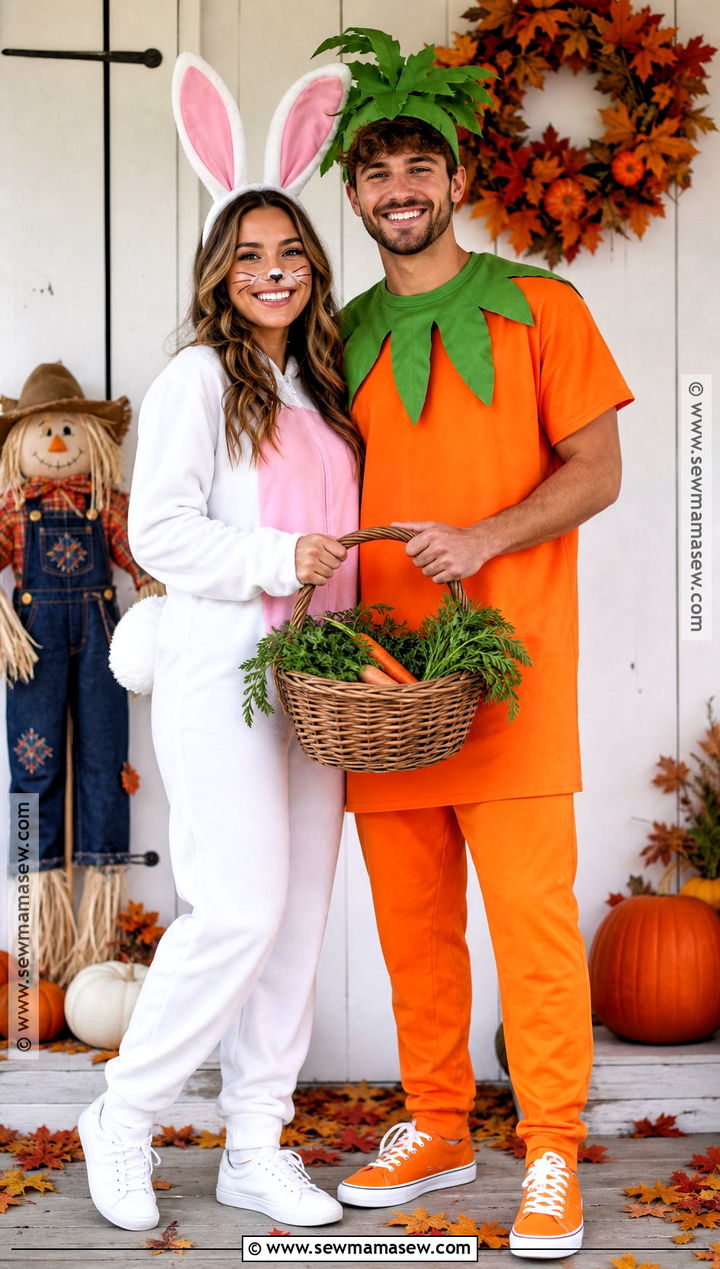 Bunny And Carrot Couple Costume - 35 halloween costumes bunny
