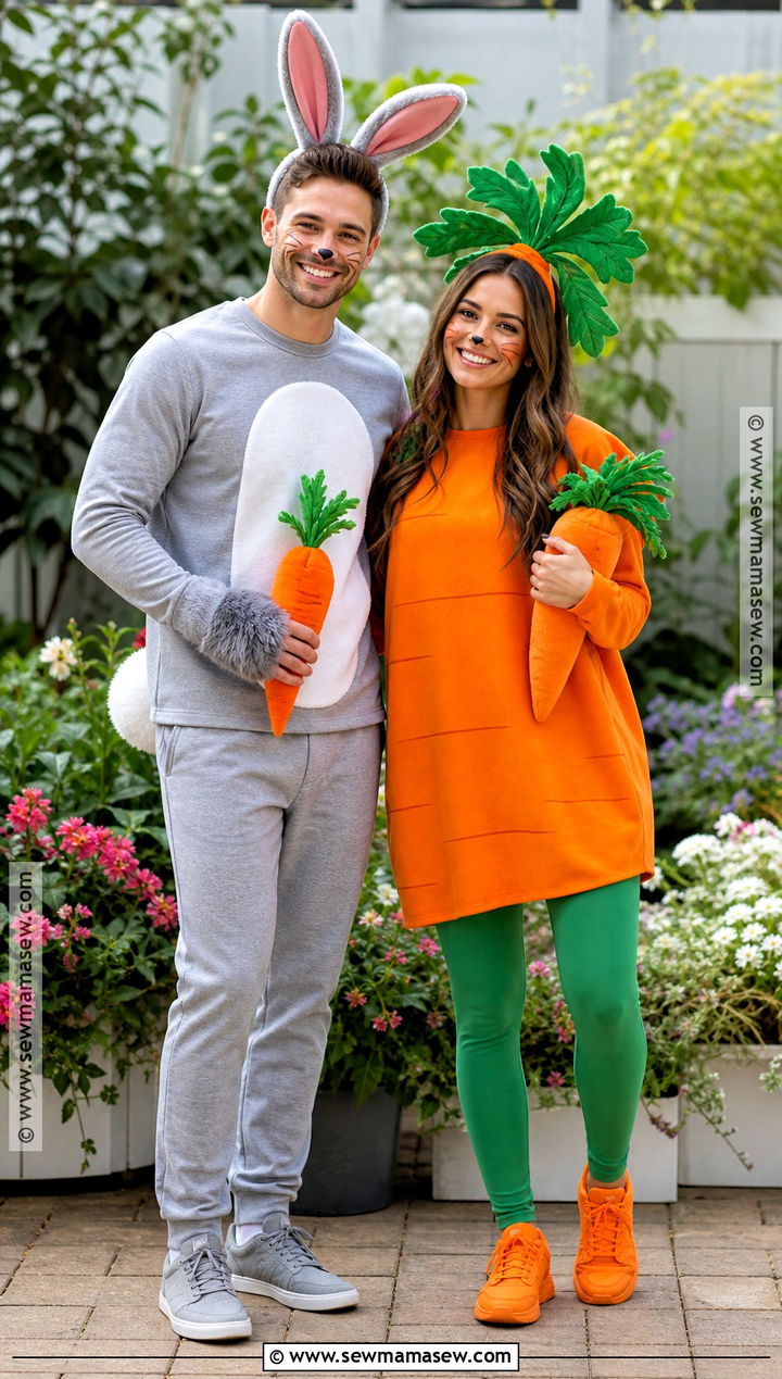 Bunny And Carrot Couple Costume - 30 bunny couple costume ideas