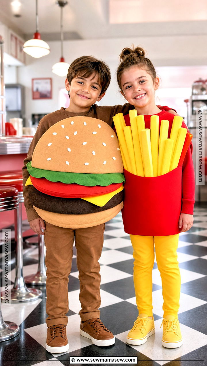 Burger And French Fries Sibling Costume - 35 brother and sister halloween costumes