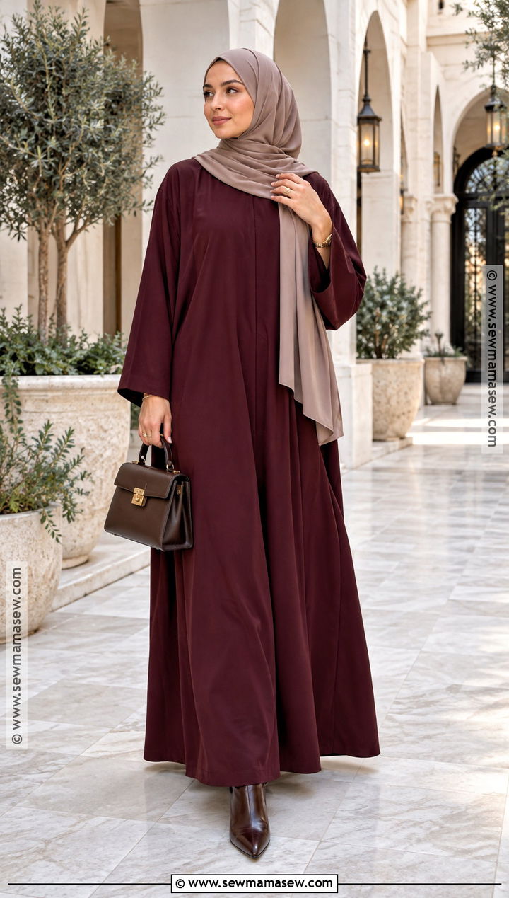 Burgundy Abaya Hijabi Fall Outfit - 25 hijabi fall outfits