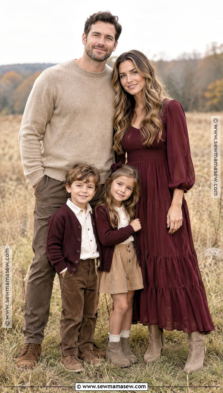 Burgundy And Beige Fall Family Picture Outfits - 15 family outfits for fall pictures
