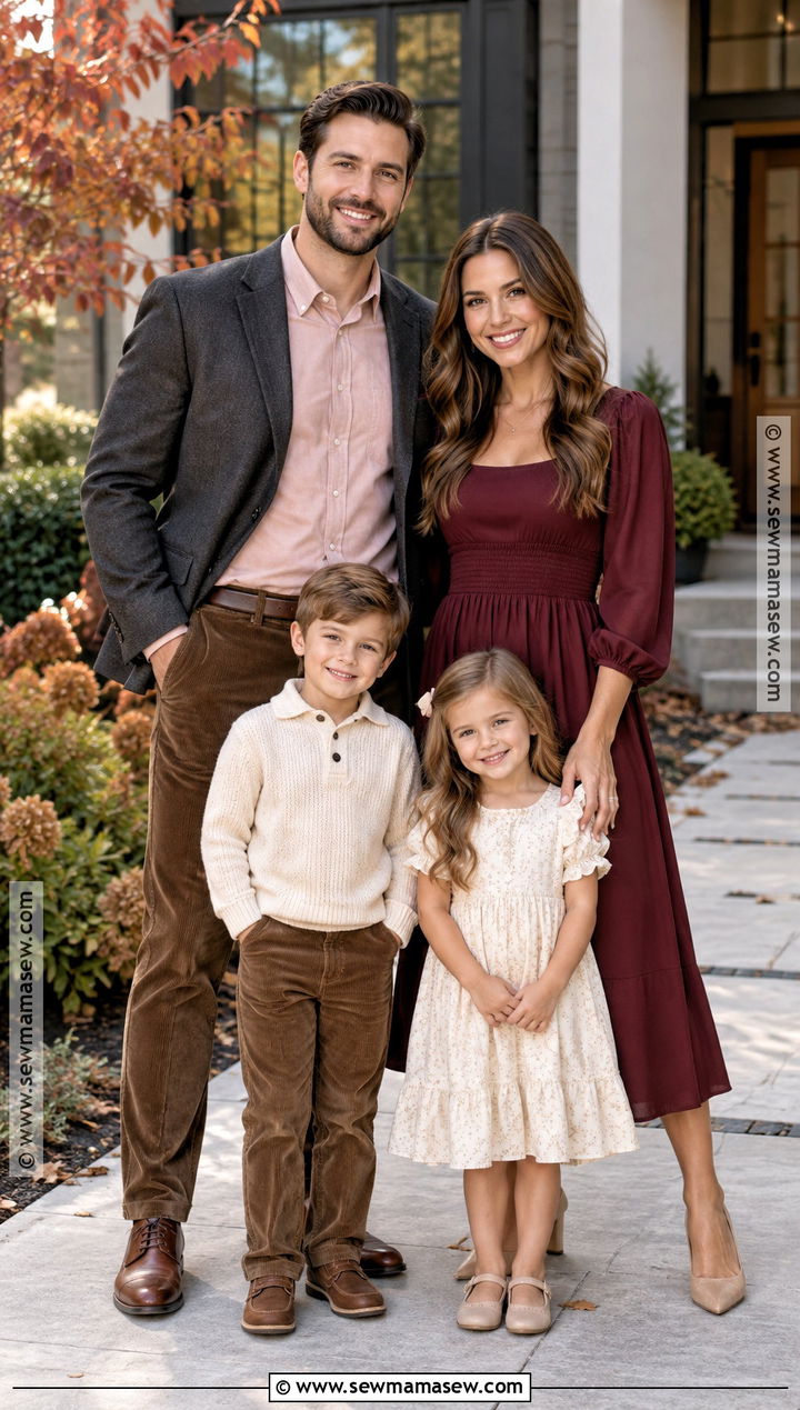 Burgundy And Blush Fall Family Outfit - 15 fall family inspo outfits