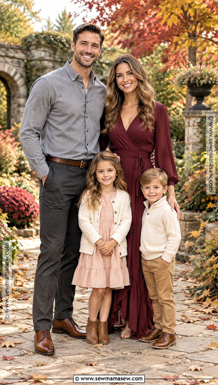 Burgundy And Blush Fall Family Photo Outfits - 15 fall family photo outfit ideas