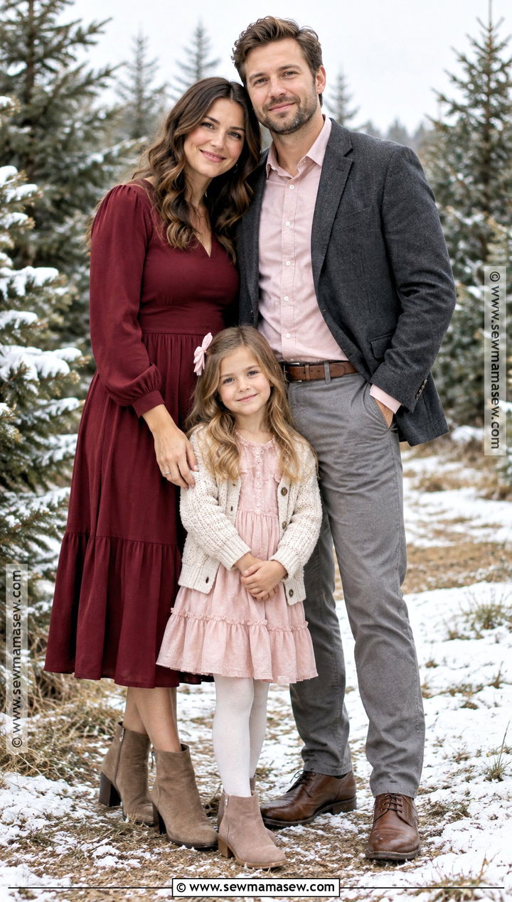Burgundy And Blush Family Photo Outfits - 20 Family Photo Outfits Fall Color Schemes Picture Ideas Winter