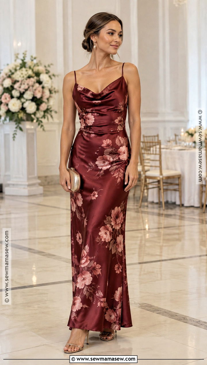 Burgundy And Blush Floral Bridesmaid Dress - 15 floral bridesmaid dresses fall