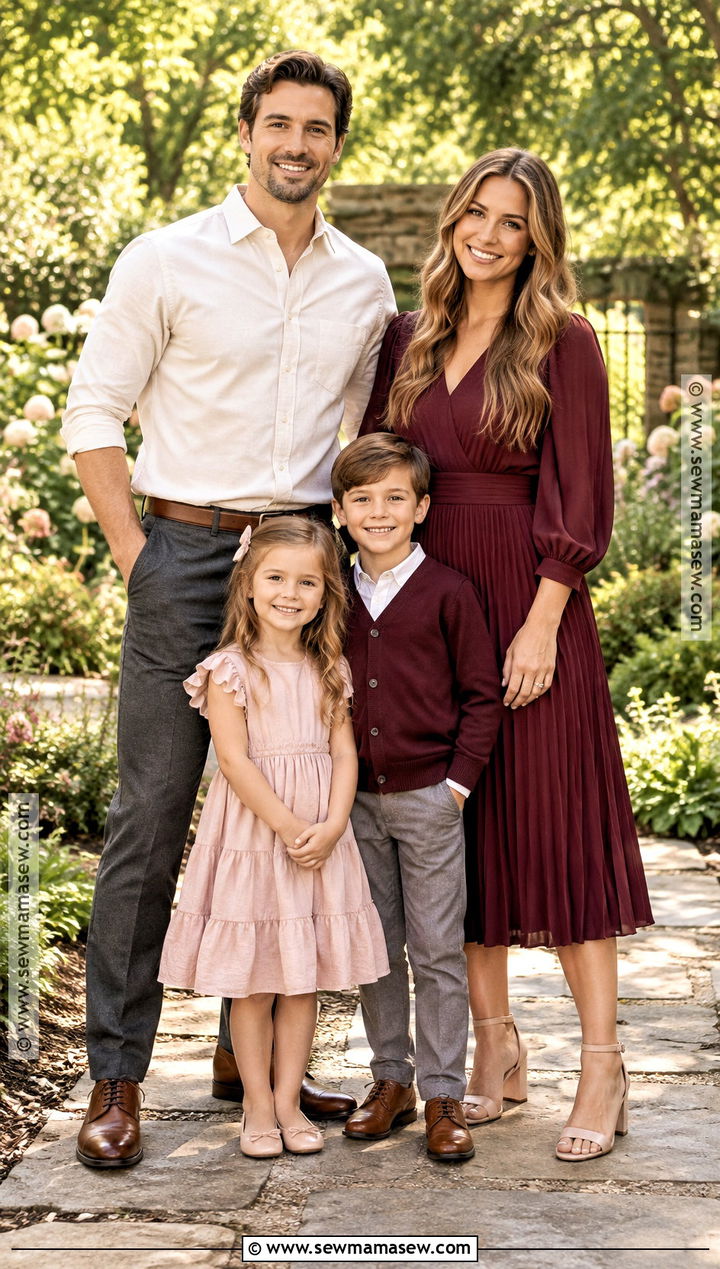 Burgundy And Blush September Family Photo Outfits - 20 september family photos outfits