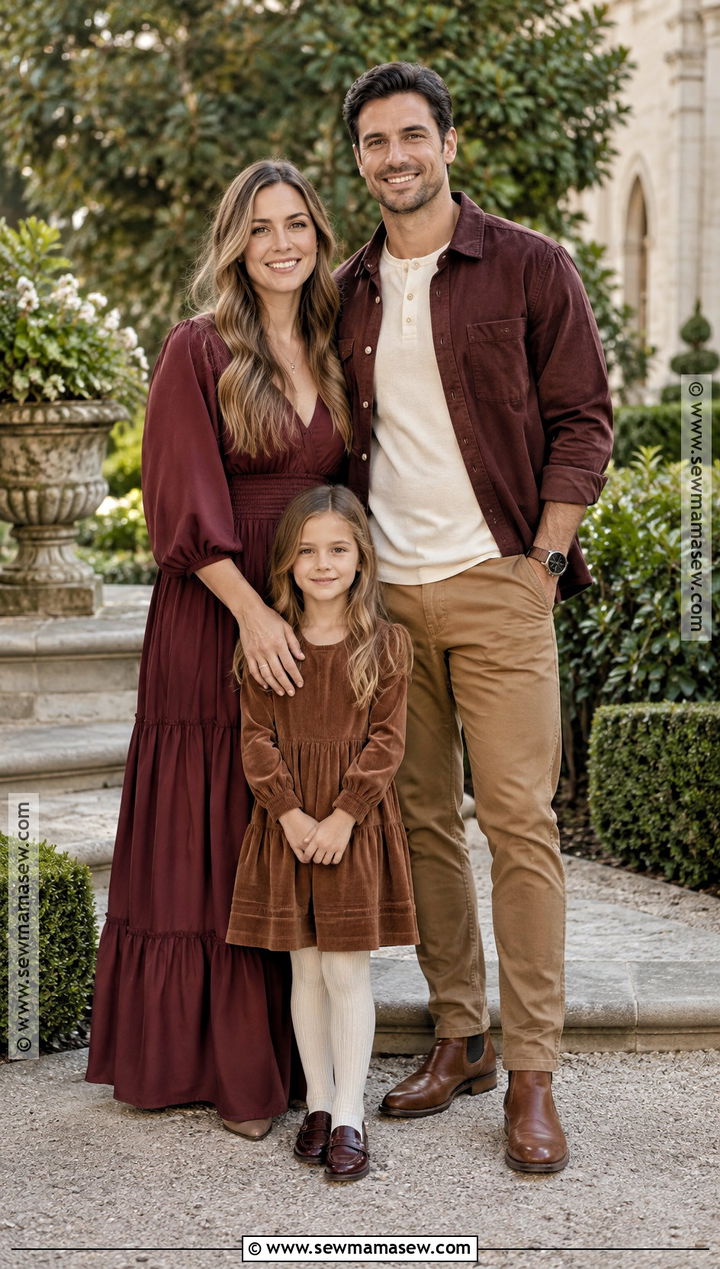 Burgundy And Camel September Family Photo Outfits - 25 september family pictures outfits