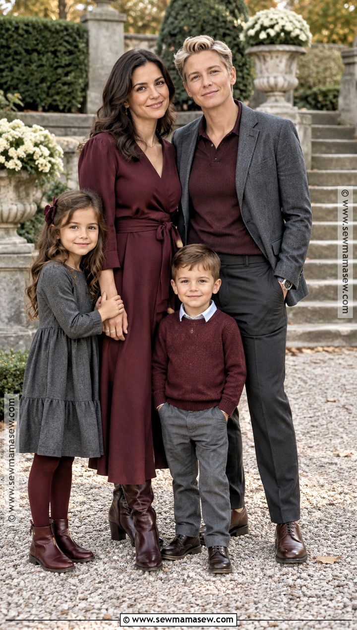 Burgundy And Charcoal Lesbian Fall Family Picture Outfit - 15 lesbian fall family pictures outfits