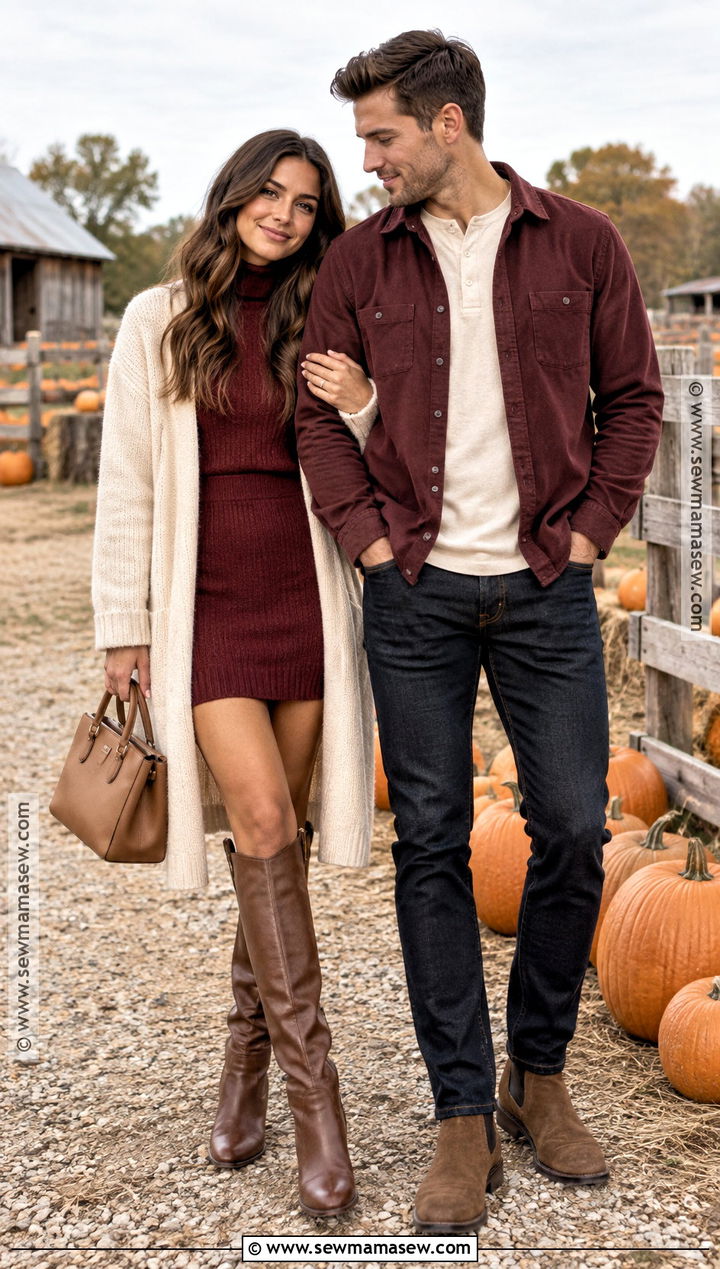 Burgundy And Cream Pumpkin Patch Matching Outfits - 20 pumpkin patch matching outfits