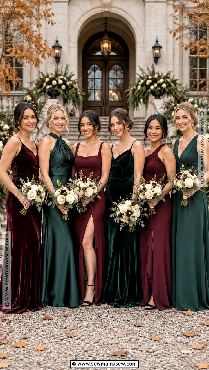 Burgundy And Forest Green Bridesmaid Dresses - 20 bridesmaid dresses mismatched fall